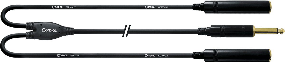 Cable Y Latiguillo Jack Mono Macho/2 Jack Mono Hembras 30 CM
