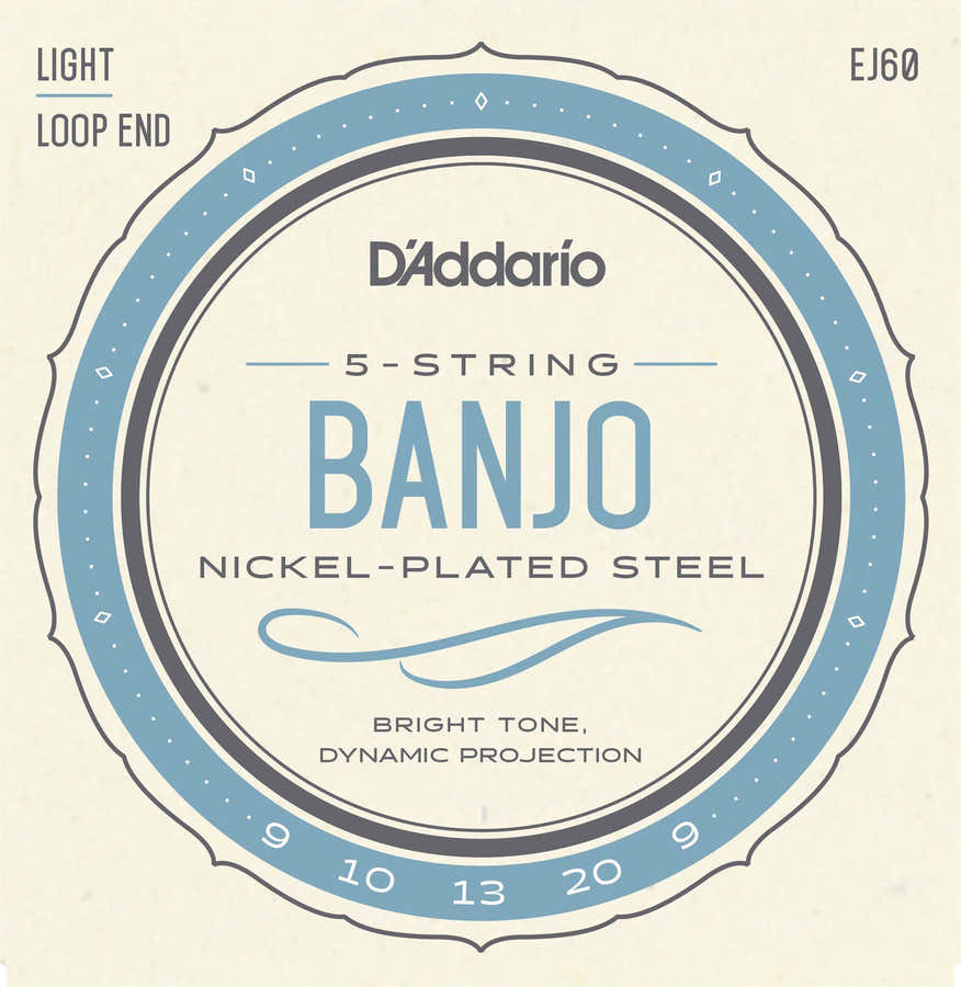 EJ60 Cuerdas de banjo de 5 cuerdas Nickel ligeras 9-20