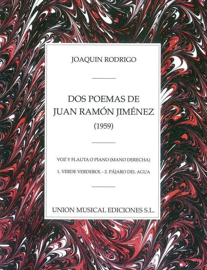 RODRIGO 2 POEMAS DE JUAN RAMON JIMENEZ VOIX ET FLUTE OU PIANO