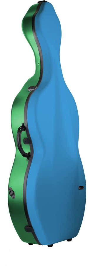 Estuche Violonchelo 4/4 Hightech Caramelo + Ruedas - Azul/Verde