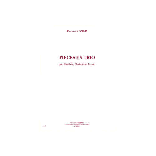 Roger - Pièces En Trio - Oboe Clarinete y Fagot