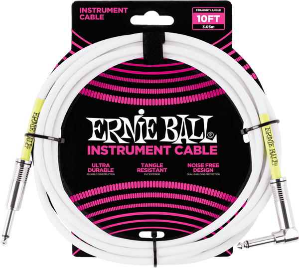 Cables De Instrumento Classic Jack/jack Acodado 3M Blanco