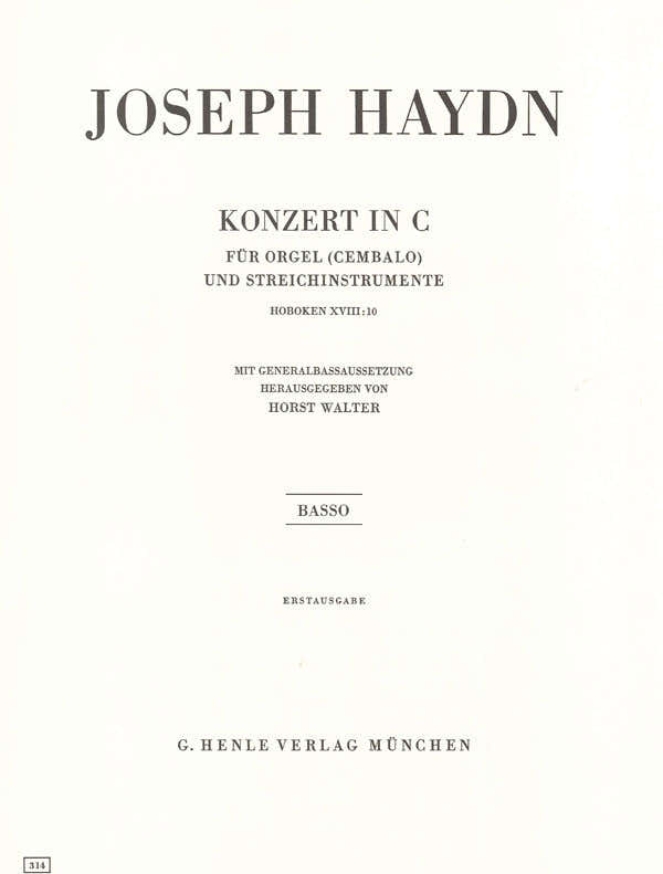 Haydn J. - Concerto For Organ (harpsichord) With String Instruments C Major Hob. Xviii:10