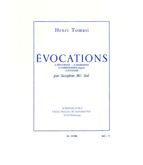 Tomasi H. - Evocations - Saxophone Mib Seul