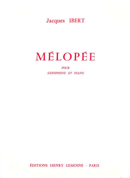 Ibert - Mélopée - Saxophone et Piano