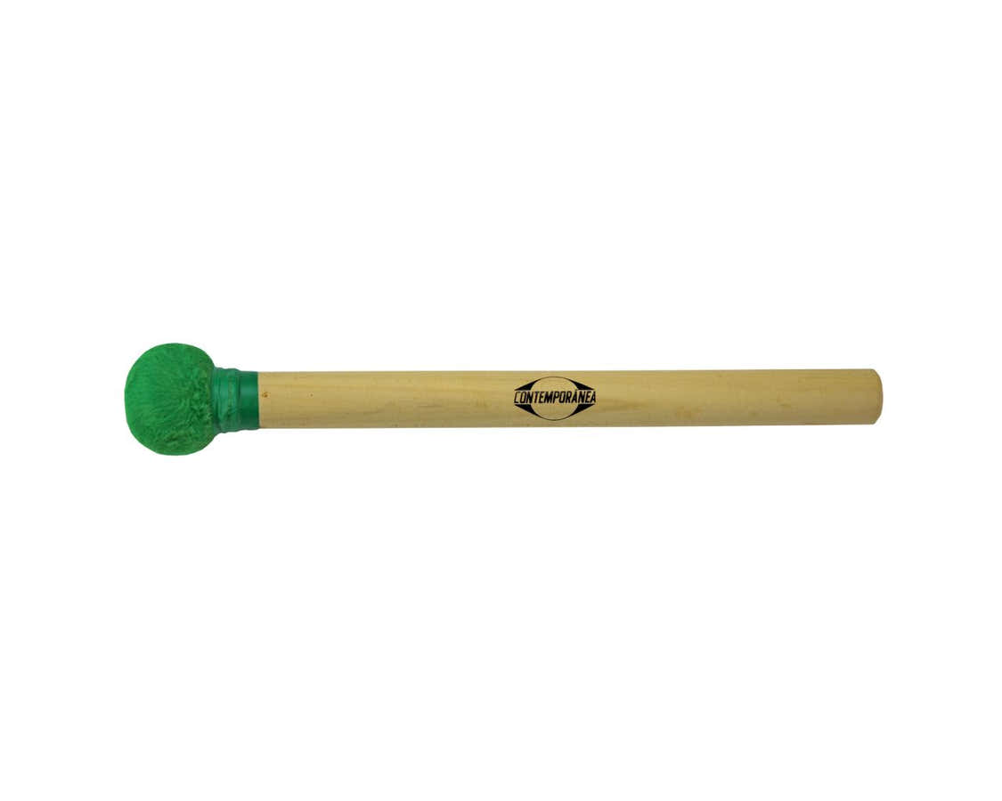 C-BS09G Mazo De Surdo Verde Madera Cabeza Pequeña 30Cm