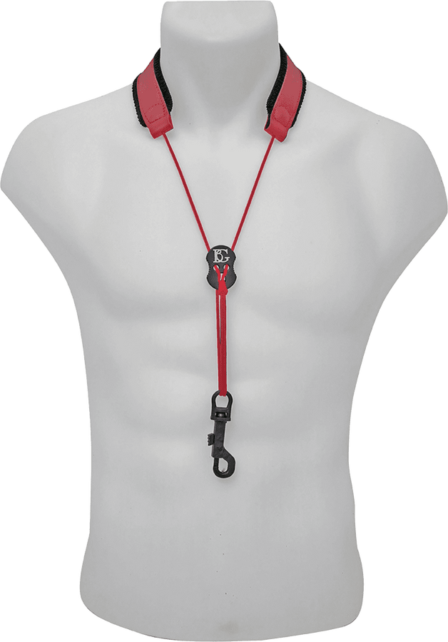 S29SH - LEATHER STRAP FOR SAX RED (CARABINER)