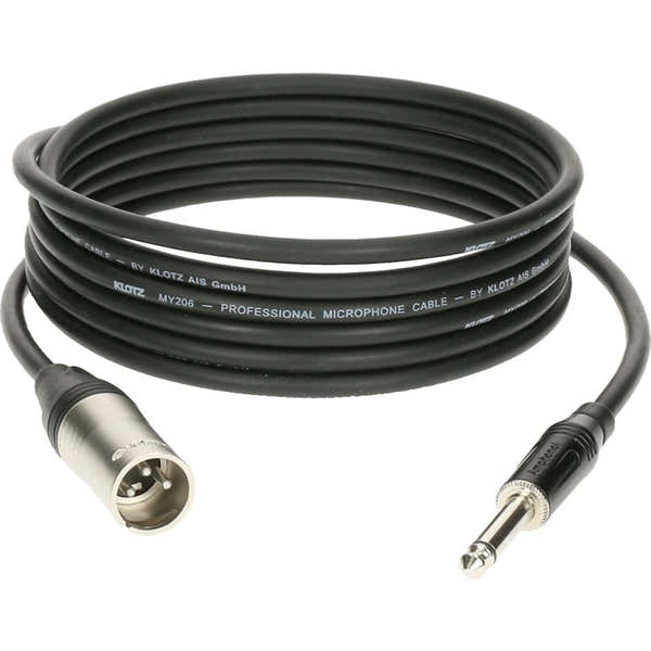 M1 MIC CABLE BLACK 5M XLR 3 MALE - JACK 2P KLOTZ