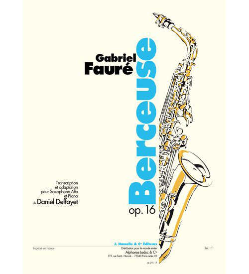 FAURE GABRIEL - BERCEUSE OP.16 - SAXOPHONE PIANO
