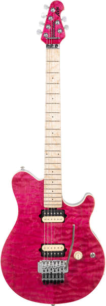 Music Man Axis 30 Anni tapa de quilt rosa translúcida