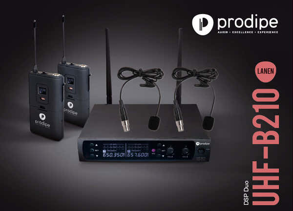 Prodipe UHF B210 DSP Micrófono de solapa Dúo