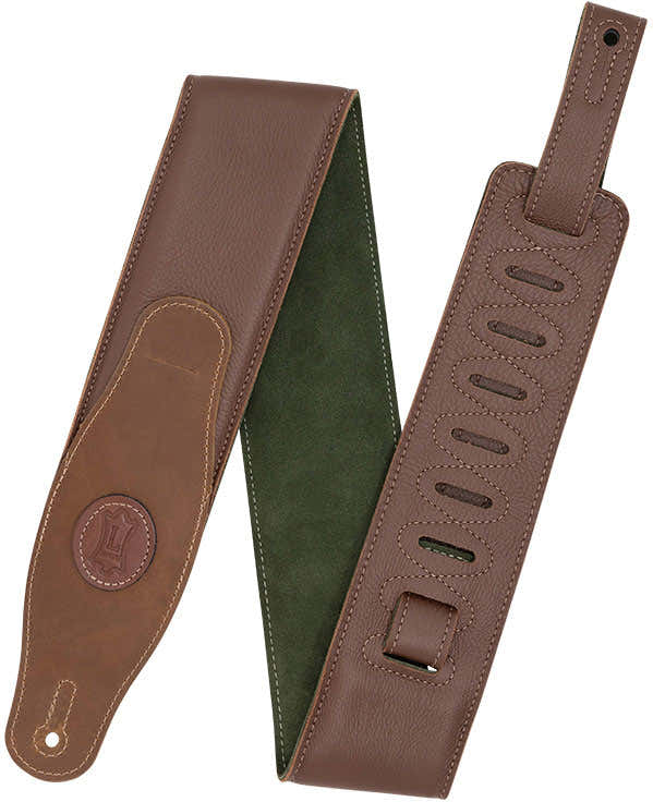 Cuero Acolchado 7,6cm - Marrón-Verde