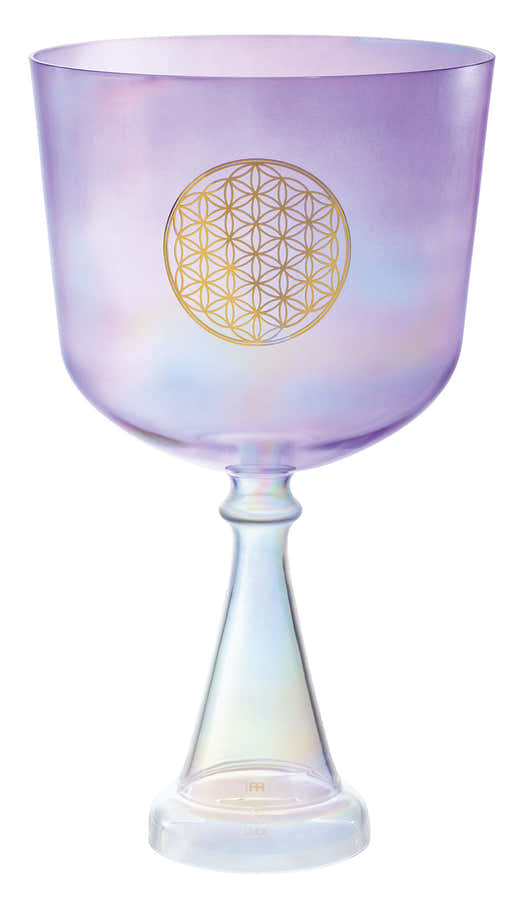 MEINL SONIC ENERGY CRYSTAL SINGING CHALICE 8" PURPLE FLOWER OF LIFE HEART CHAKRA