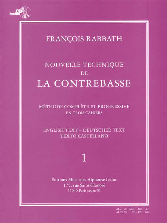 Rabbath Francois - Nueva técnica del contrabajo Vol.1 + CD