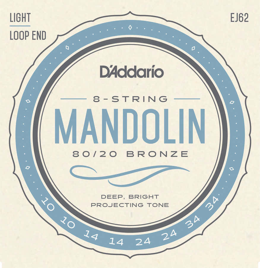 EJ62 80/20 Bronze Cuerdas de mandolina ligeras 10-34