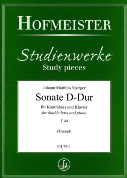 Sperger Johann Matthias - Sonate D-dur - Contrebasse & Piano