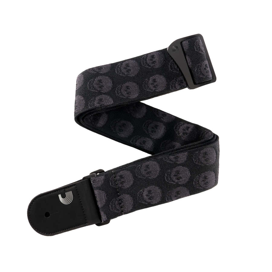 Correa de Guitarra Tejida Skulls Black Tubular