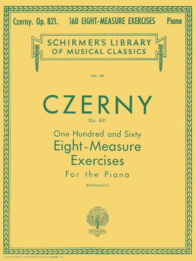 CZERNY CARL - 160 EIGHT-MEASURE EXERCISES OP.821 - PIANO