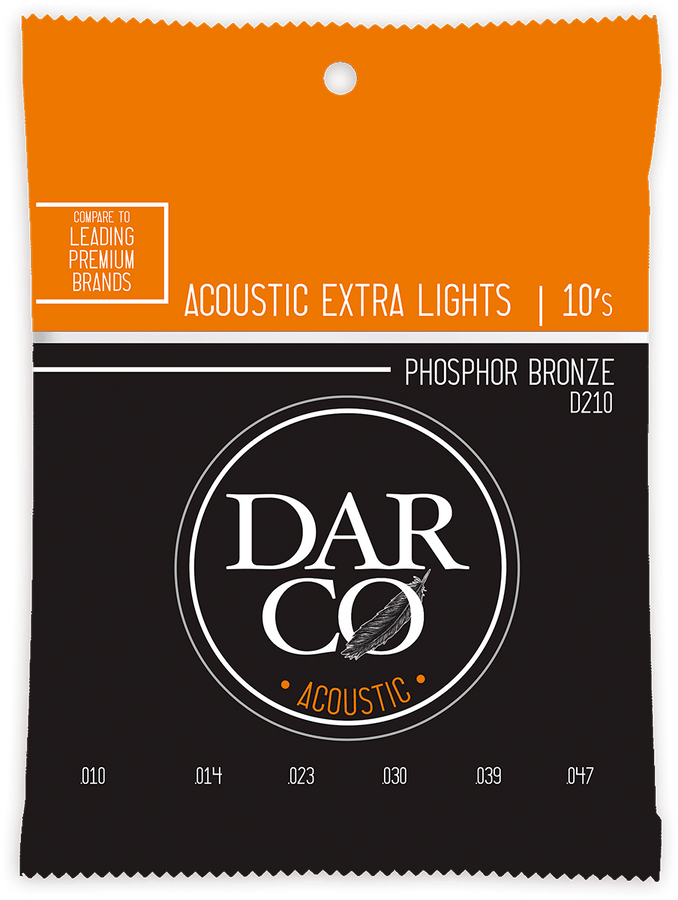 ACOUSTIC STRINGS 92/8 PHOSPHORE BRONZE DARCO ACOUSTIC EXTRA LIGHT SET 92/8