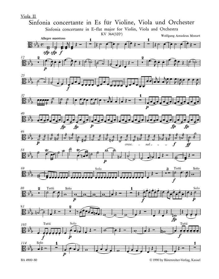 Mozart W. A. - Sinfonia Concertante In ES-dur - Alto 2