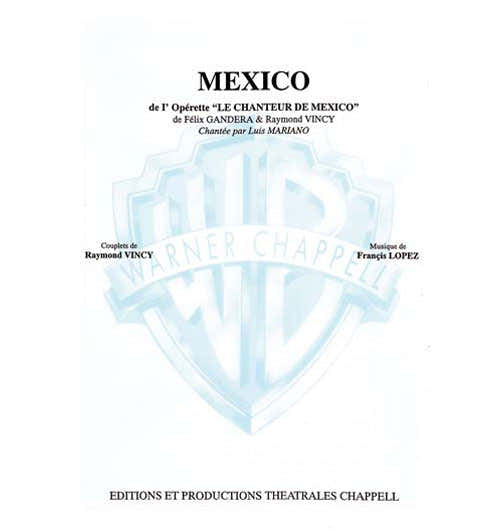 PARTITION VARIETE - MARIANO LUIS - MEXICO - PIANO CHANT
