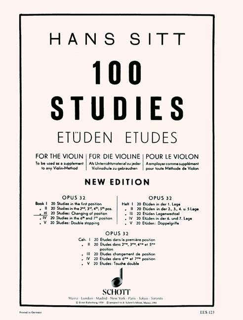 Sitt Hans - 100 Estudios Op.32 Vol.3 - Violín