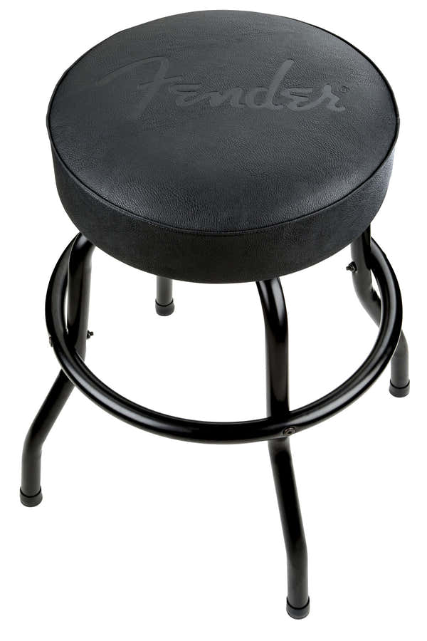 Taburete de bar con logotipo negro en relieve Negro-Negro 24"