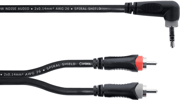 Cable Y Mini-jack Estéreo Acodado / 2 RCA 1,5 M