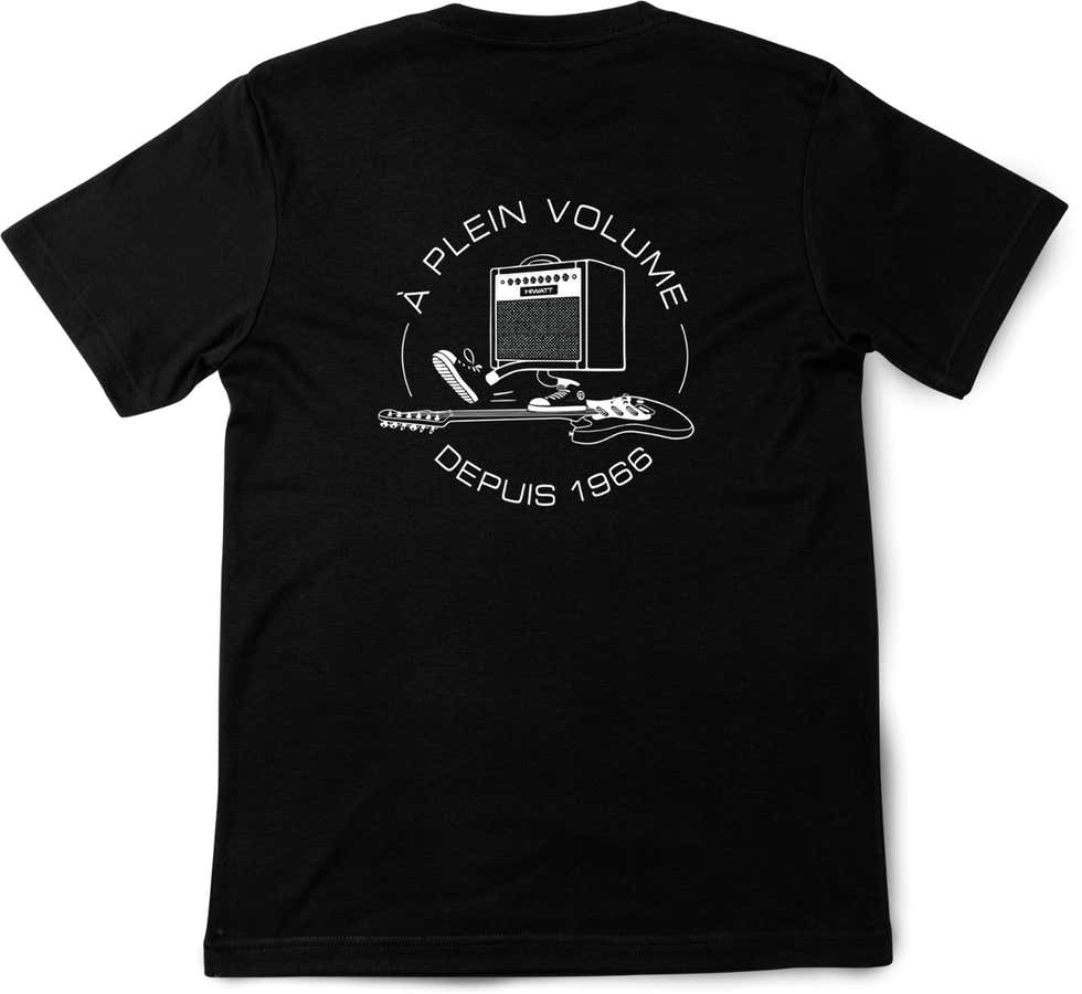 Black T-Shirt White Classic Logo L-Size
