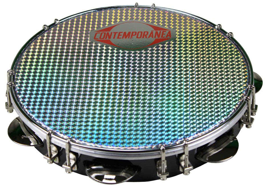 C-PF10-01BS - PANDEIRO 10" BLACK - SKIN SILVER