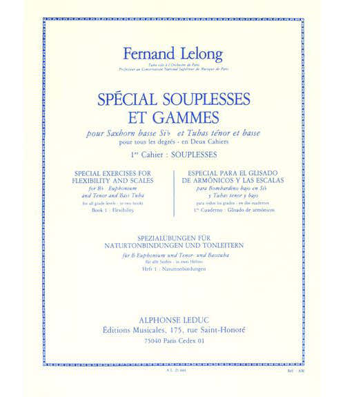 LELONG F. - SPECIAL SOUPLESSES ET GAMMES VOL.1 - TUBA