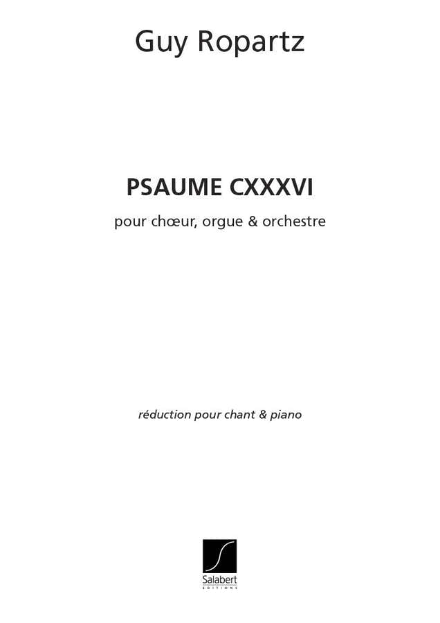 ROPARTZ J-G. - PSAUME 136 - CHANT ET PIANO