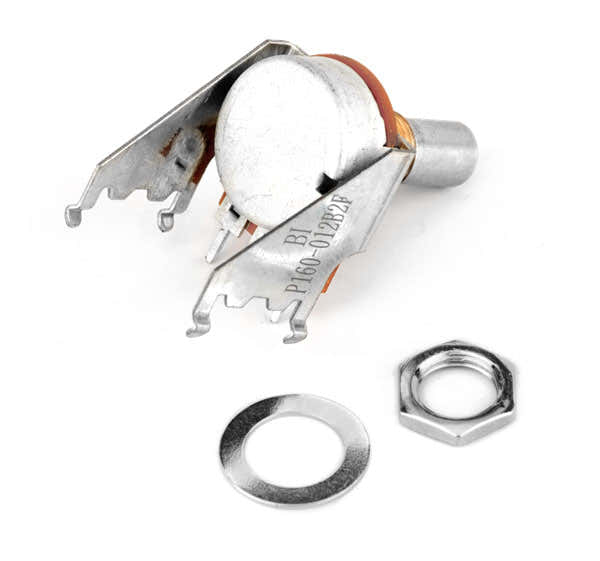 250K 15A potenciómetro de audio con curva logarítmica, estilo encastrable y eje macizo