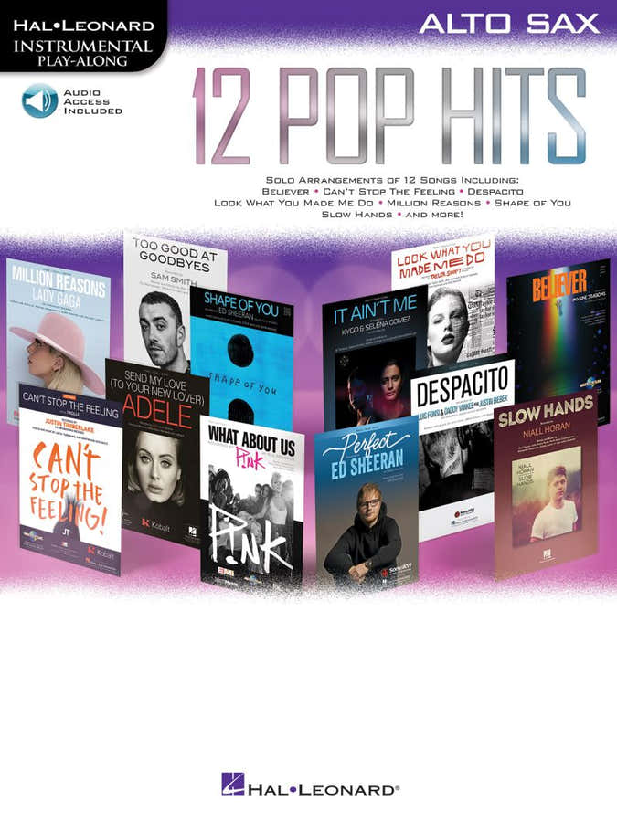 Instrumental Play Along - 12 Pop Hits + Online Audio - Alto Saxophone