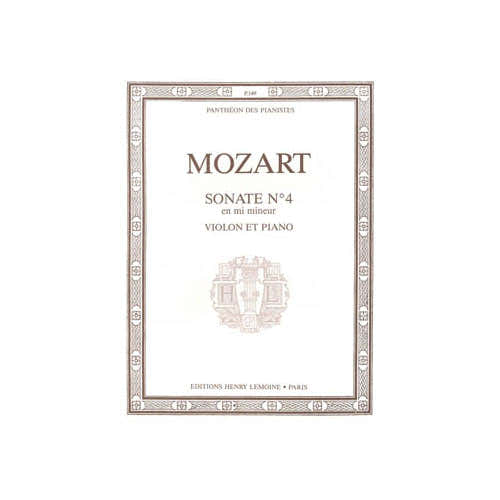 Mozart - Sonate No.4 Mi Min. Vl/po - Violon et Piano