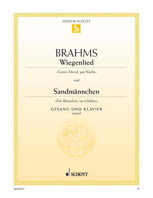 Brahms - Wiegenlied / Sandmännchen - Medium Voice et Piano