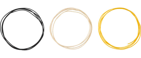 Pure Vintage Cable con revestimiento textil 22 AWG 5" Negro Blanco Amarillo