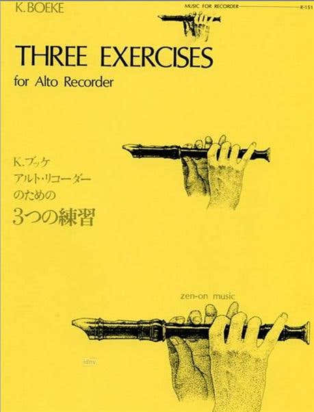 BOEKE KEES - THREE EXERCISES- FLUTE A BEC ALTO