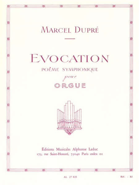 Dupre Marcel - Evocations Op.37 - Orgue