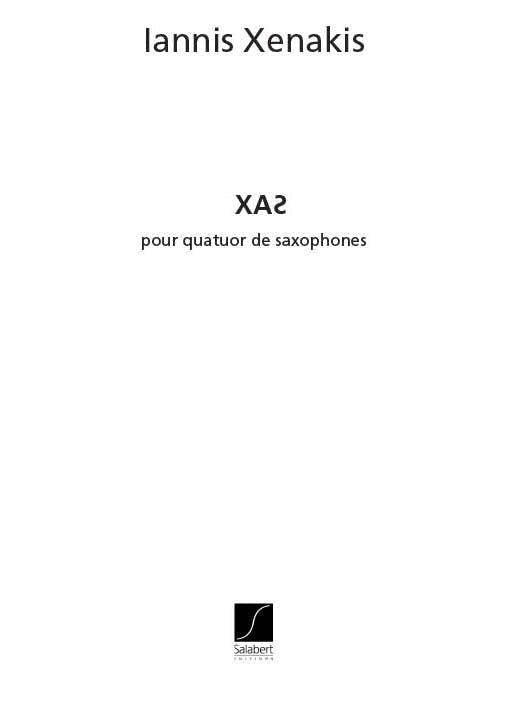 Xenakis - Xas - 4 Saxophones