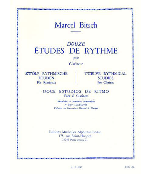 Bitsch M. - 12 Etudes De Rythme - Clarinette