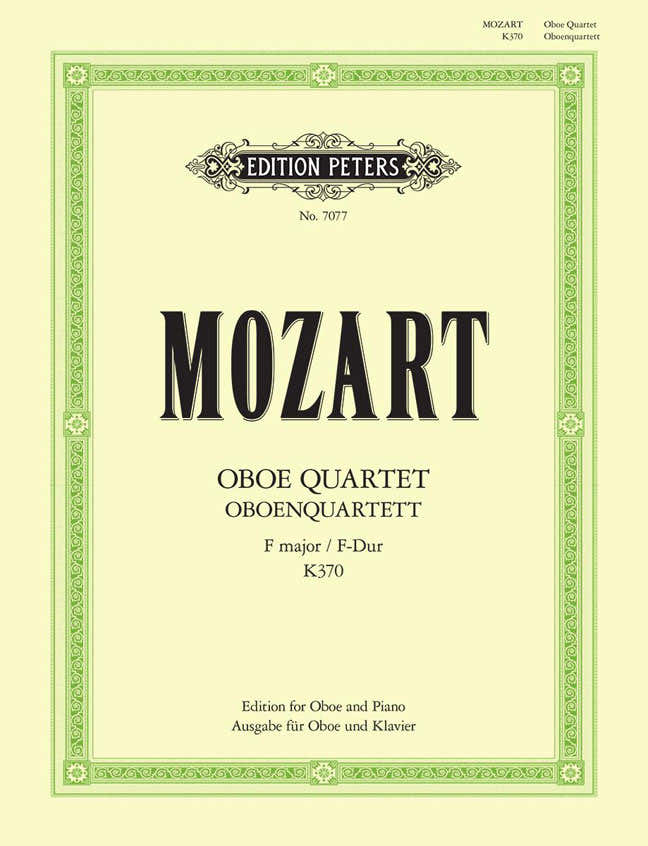 Mozart Wolfgang Amadeus - Mozart: Cuarteto para oboe en Fa K.370 (arreglado para oboe y piano) - Oboe y piano