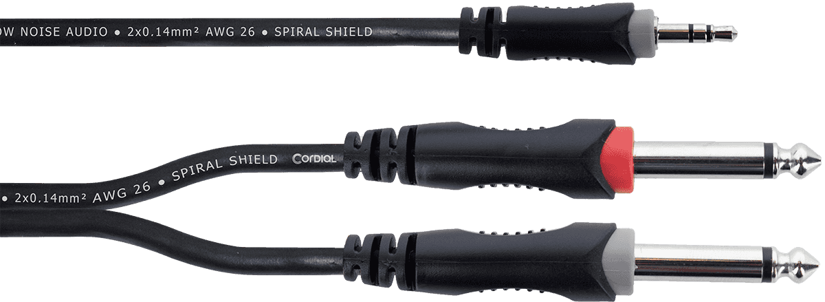 Cable Y Divisor de Minijack Estéreo / 2 Jacks Mono 3 M