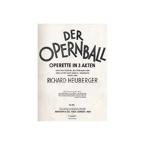Der Opernball Operette In 3 Akten