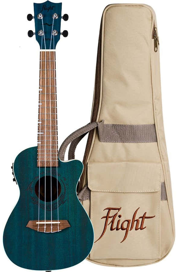 Flight: Gemstone DUC380 Elec Con Ukulele - Topaz -