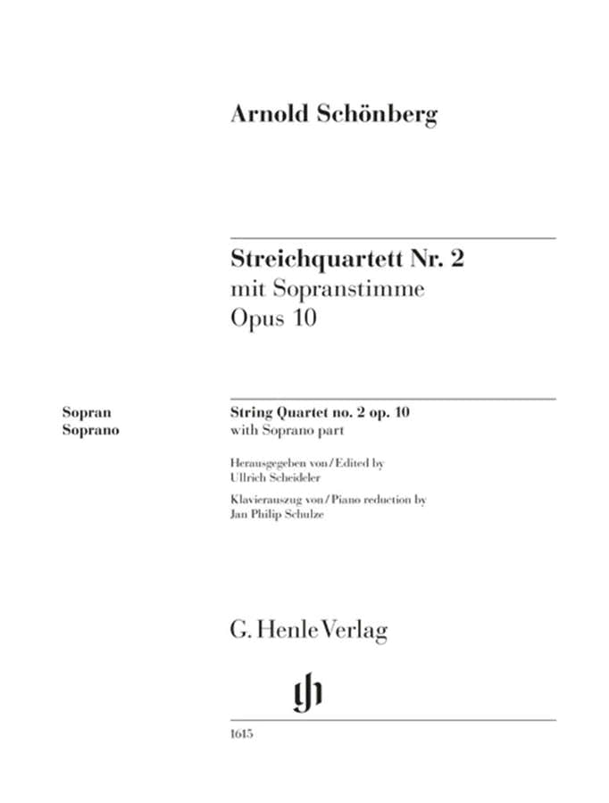 Schänberg - Streichquartett NR. 2 Op. 1 Mit Sopranstimme - Chant et Piano
