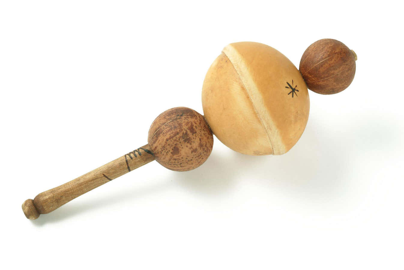 MPP005 - MARACAS DOUBLE TELEVI HANDLE - GOURD