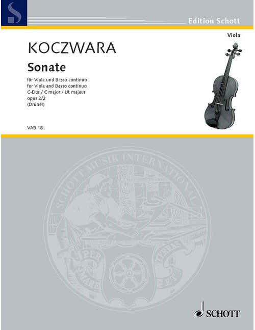 KOCZWARA FRANZ - SONATA C MAJOR OP. 2/2 - VIOLA AND BASSO CONTINUO
