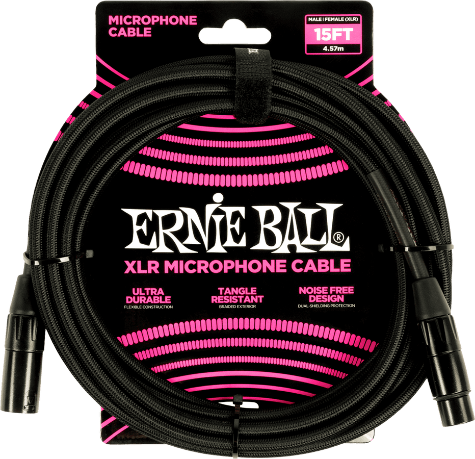 Cables de Micrófono Funda Trenzada XLR Macho/XLR Hembra 4,5M Negro
