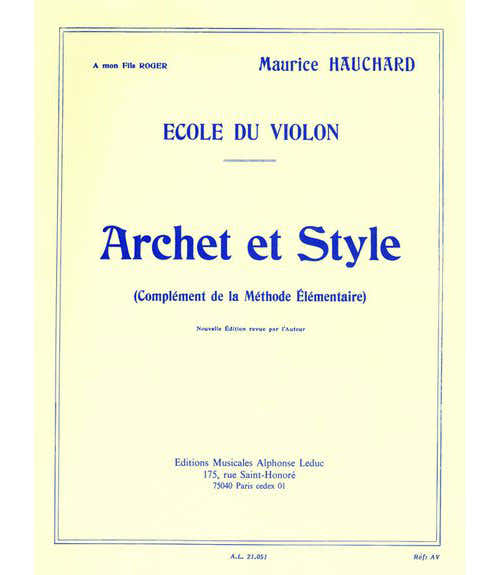 HAUCHARD MAURICE - ARCHET ET STYLE